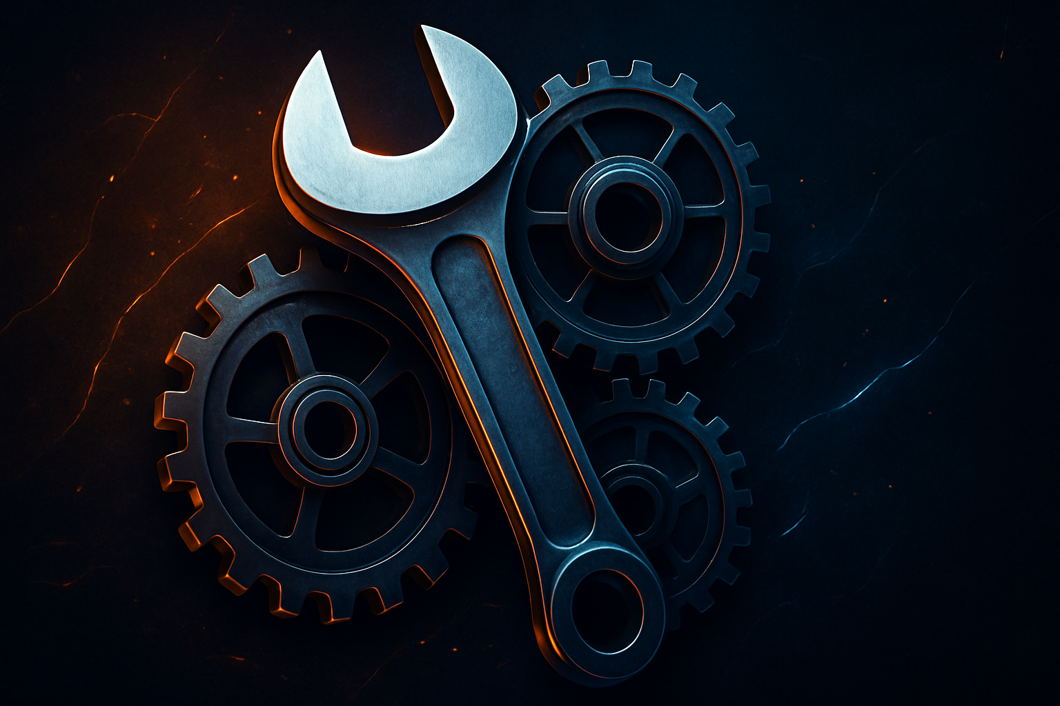 Symbolbild: Schraubenschlüssel und Zahnräder